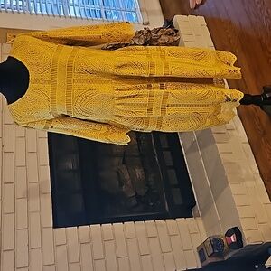 Yellow lace dress